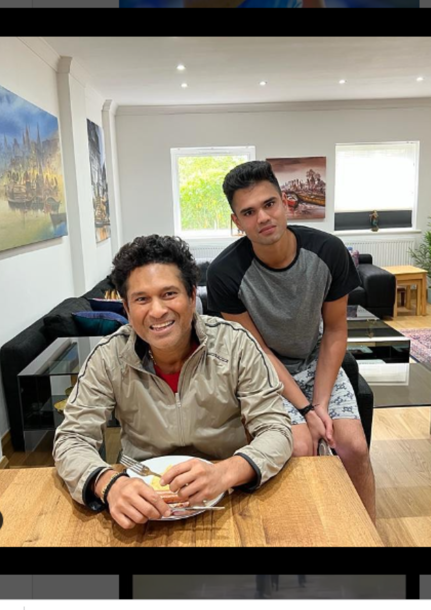 Arjun Tendulkar with Sachin Tendulkar